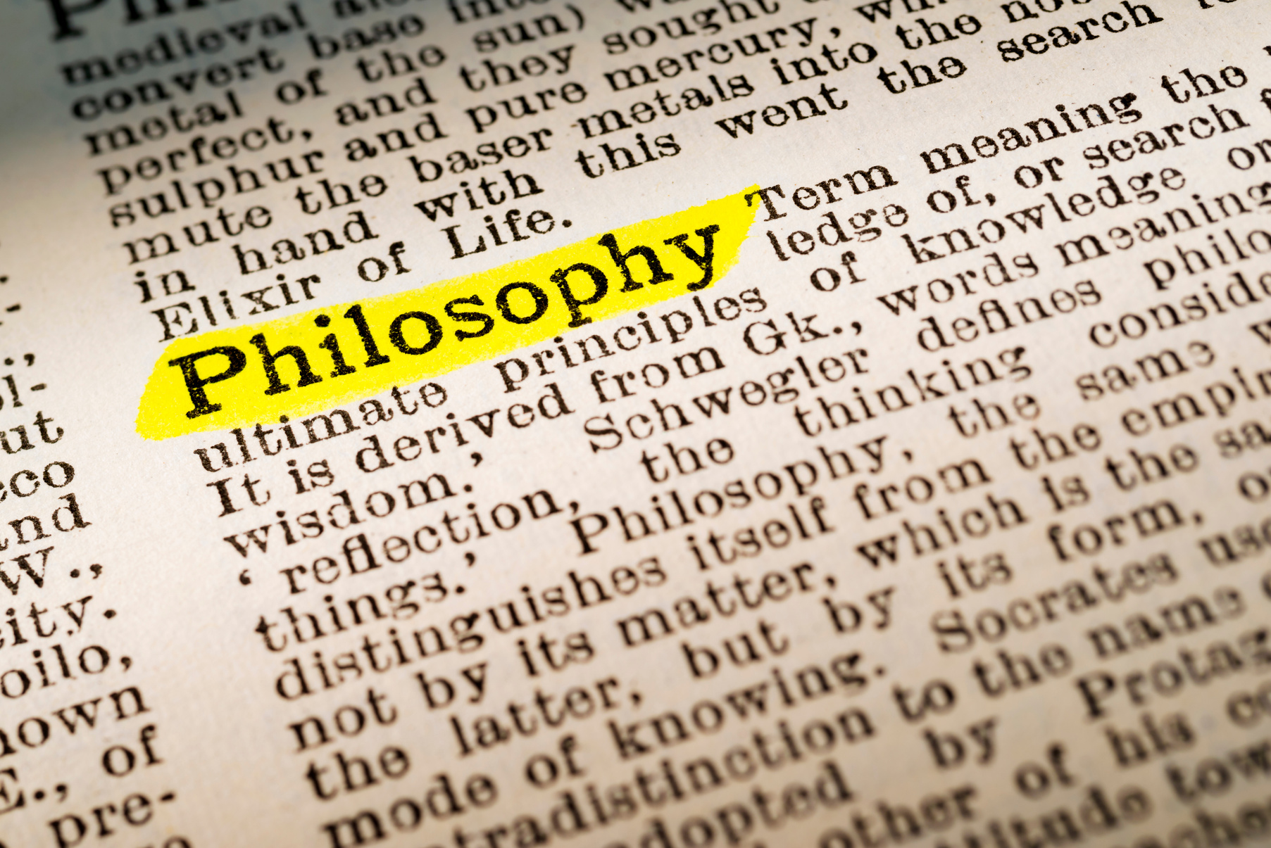 Philosophy - dictionary definition highlighted